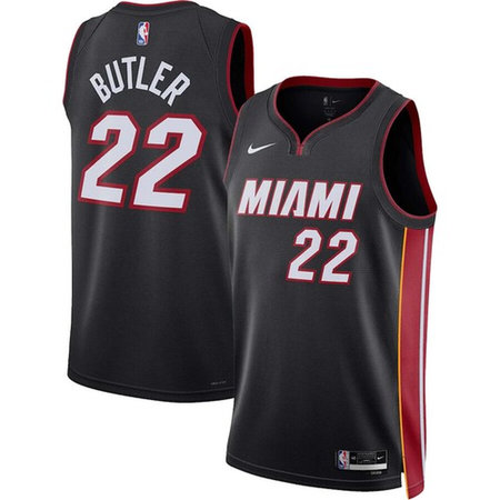 Men's Miami Heat #22 Jimmy Butler Nike Black Swingman Icon Edition Jersey