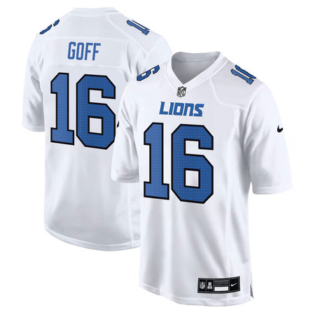 Youth Detroit Lions #16 Jared Goff Tundra White Fashion Game Jersey