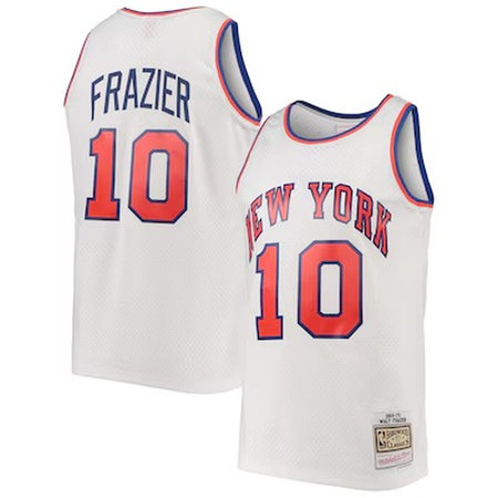Youth New York Knicks #10 Walt Frazier White Stitched Basketball Jersey