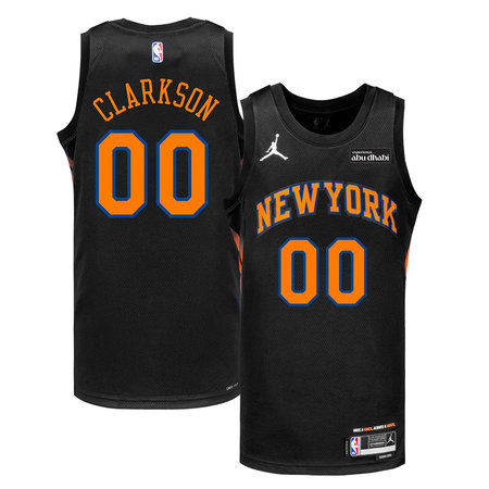 Youth New York Knicks #00 Jordan Clarkson Black Stitched Basketball Jersey