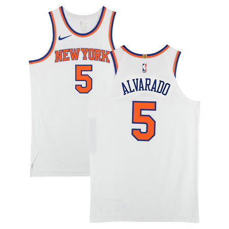 Youth New York Knicks #5 Jose Alvarado White Stitched Basketball Jersey
