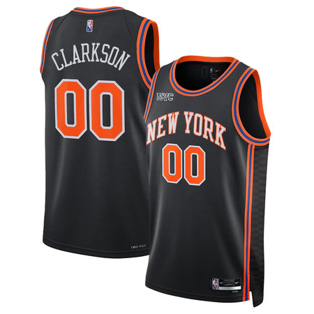 Youth New York Knicks #00 Jordan Clarkson Black Stitched Basketball Jersey