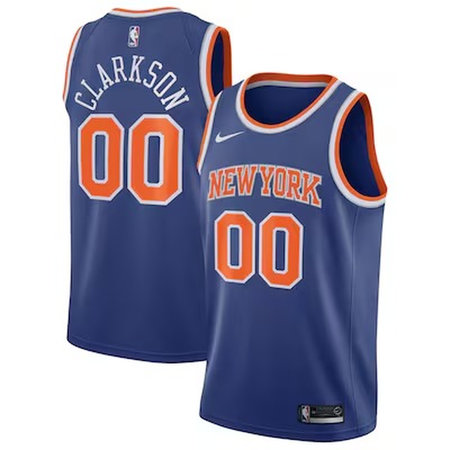 Women's New York Knicks #00 Jordan Clarkson Blue Stitched Basketball Jersey