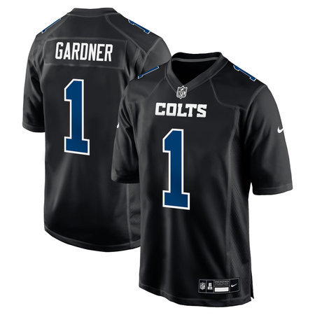 Youth Indianapolis Colts #1 Ahmad Sauce Gardner Carbon Black Fashion Game Jersey