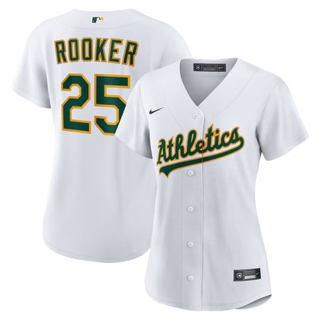 Women's Oakland Athletics #25 Brent Rooker Nike White Home Replica Jersey