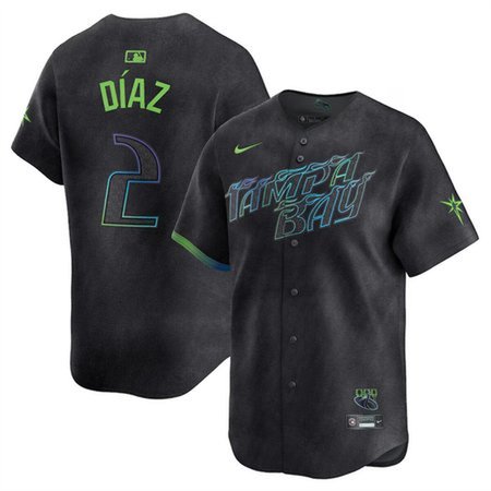 Men's Tampa Bay Rays #2 Yandy Diaz Nike Graphite Home Replica Player Jersey