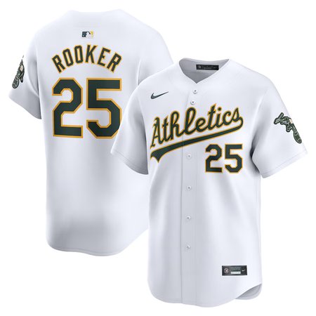 Men's Oakland Athletics #25 Brent Rooker Nike White Home Limited Player Jersey