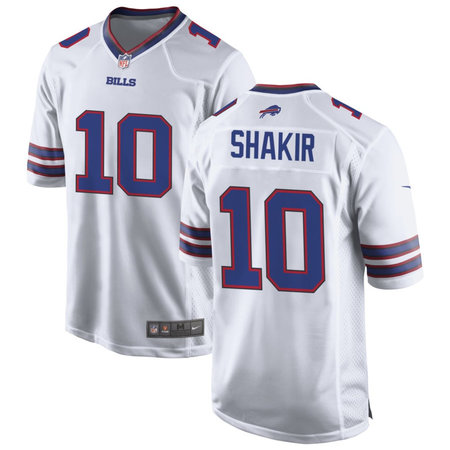 Men's Buffalo Bills #10 Khalil Shakir White Game Stitched Football Jersey