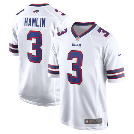 Men's Buffalo Bills #3 Damar Hamlin Nike White Game Jersey
