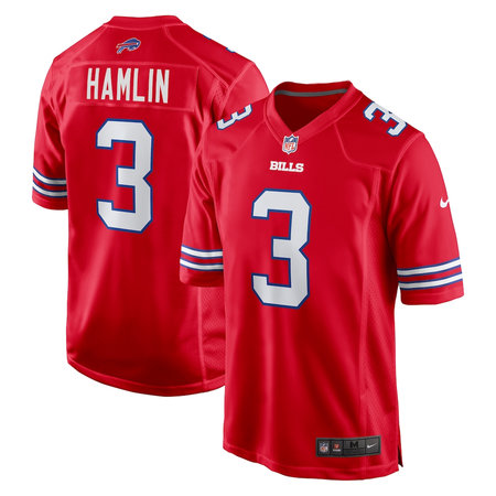 Men's Buffalo Bills #3 Damar Hamlin Nike Red Alternate Game Jersey