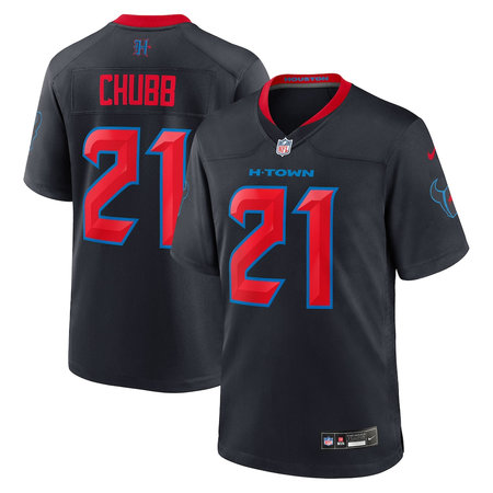 Men's Houston Texans #21 Nick Chubb Nike Navy Alternate 2 Game Jersey