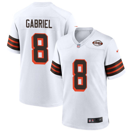 Men's Cleveland Browns #8 Dillon Gabriel White 1946 Collection Game Jersey