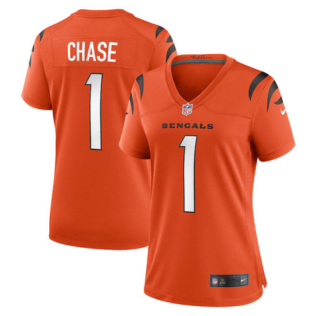 Women's Cincinnati Bengals #1 Ja'Marr Chase Nike Orange Alternate Game Jersey