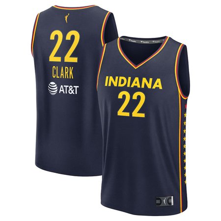 Men's Indiana Fever #22 Caitlin Clark Navy Explorer Edition Fast Break Jersey