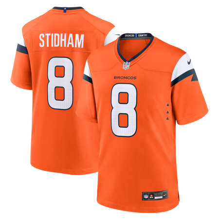 Men's Denver Broncos #8 Jarrett Stidham Nike Orange Team Game Jersey