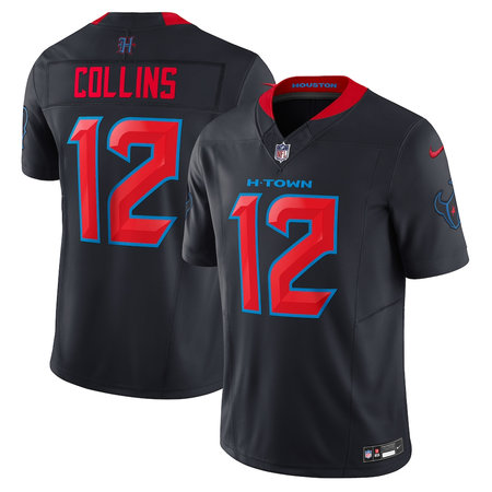 Youth Houston Texans #12 Nico Collins Nike Navy Alternate 2 Vapor F.U.S.E. Limited Jersey