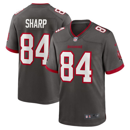 Youth Tampa Bay Buccaneers #84 Bauer Sharp Nike Pewter Alternate Game Jersey