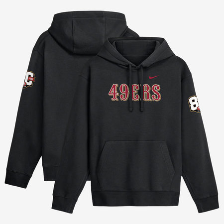 Men's San Francisco 49ers Nike Black 80th Anniversary Goal Line Club Fleece Hoodie