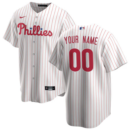 Youth Philadelphia Phillies Nike White Home Replica Custom Jersey