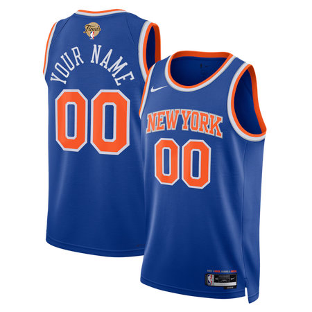 Youth New York Knicks Nike Blue 2026 NBA Finals Patch Swingman Icon Edition Custom Jersey