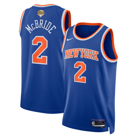 Men's New York Knicks #2 Miles McBride Nike Blue 2026 NBA Finals Patch Swingman Icon Edition Jersey