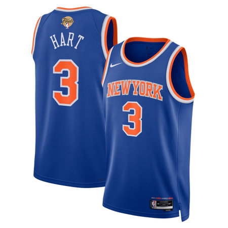 Men's New York Knicks #3 Josh Hart Nike Blue 2026 NBA Finals Patch Swingman Icon Edition Jersey