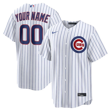 Youth Chicago Cubs Nike White Home Replica Custom Jersey