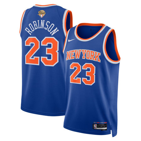 Men's New York Knicks #23 Mitchell Robinson Nike Blue 2026 NBA Finals Patch Swingman Icon Edition Jersey