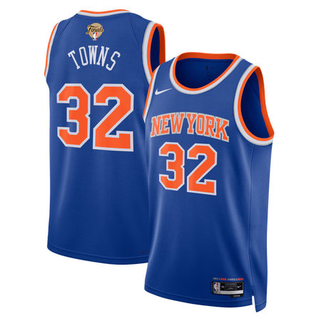 Youth New York Knicks #32 Karl-Anthony Towns Nike Blue 2026 NBA Finals Patch Swingman Icon Edition Jersey