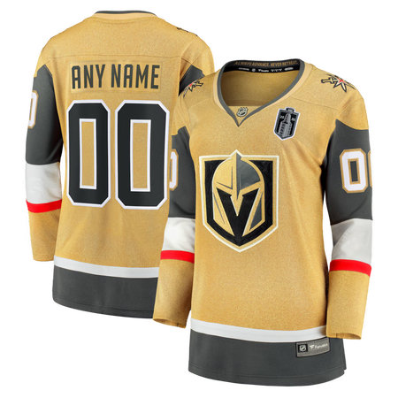 Women's Vegas Golden Knights Fanatics Gold 2026 Stanley Cup Final Custom Jersey