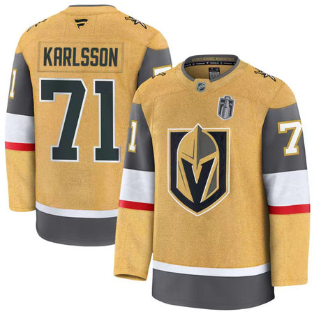 Men's Vegas Golden Knights #71 William Karlsson Fanatics Gold 2026 Stanley Cup Final Premium Jersey