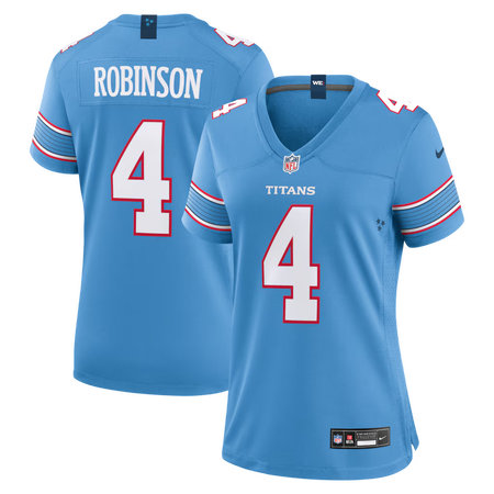 Women's Tennessee Titans #4 Wan'Dale Robinson Nike Light Blue Team Game Jersey