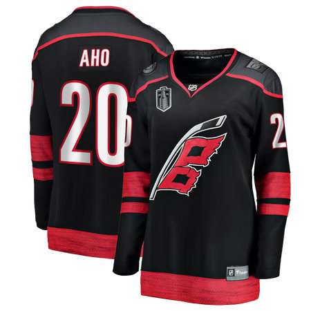 Women's Carolina Hurricanes #20 Sebastian Aho Black 2026 Stanley Cup Final Home Jersey