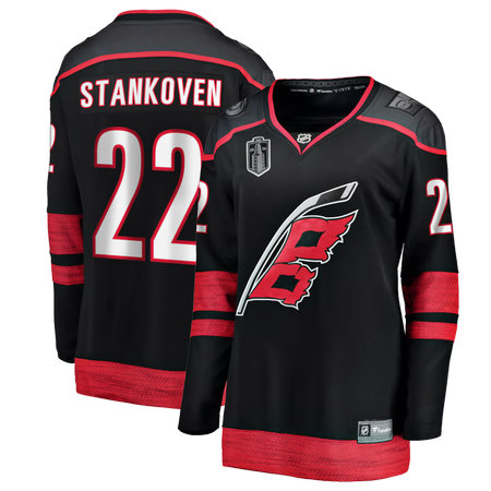 Women's Carolina Hurricanes #22 Logan Stankoven Black 2026 Stanley Cup Final Home Jersey