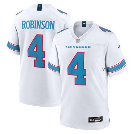 Men's Tennessee Titans #4 Wan'Dale Robinson Nike White Game Jersey