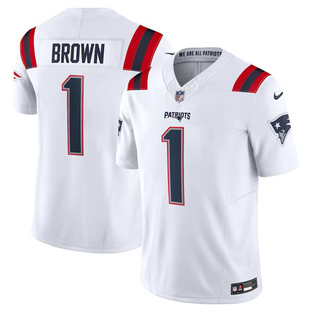 Men's New England Patriots A.J. Brown White Vapor F.U.S.E. Limited Jersey
