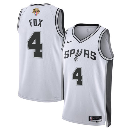 Youth San Antonio Spurs #4 De'Aaron Fox Nike White 2026 NBA Finals Swingman Association Edition Jersey
