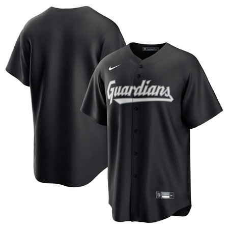 Men's Cleveland Guardians Nike Black Lights Out Replica Jersey