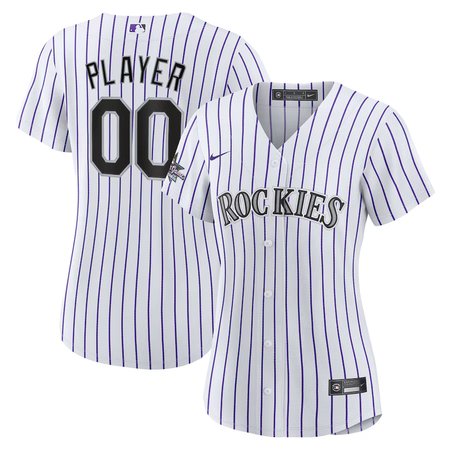 Women's Colorado Rockies Nike White 2025 MLB All-Star Game Home Custom Replica Jersey