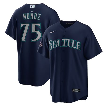 Youth Seattle Mariners #75 Andres Munoz Nike Navy 2025 MLB All-Star Game Road Replica Player Jersey
