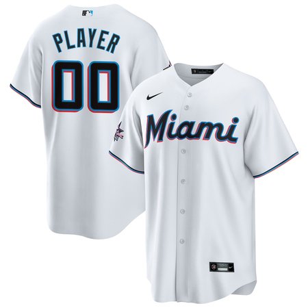 Youth Miami Marlins Nike White 2025 MLB All-Star Game Home Custom Replica Jersey