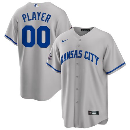 Youth Kansas City Royals Nike Gray 2025 MLB All-Star Game Away Custom Replica Jersey