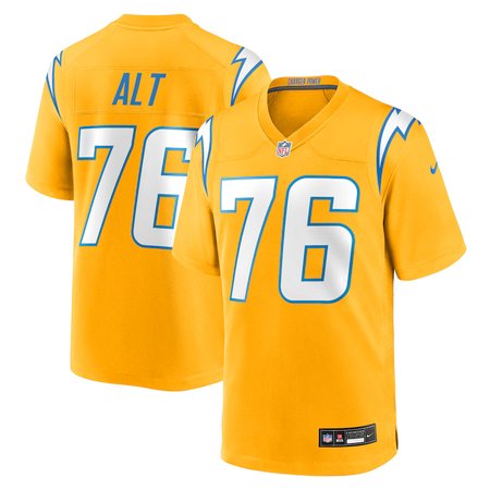 Youth Los Angeles Chargers #76 Joe Alt Nike Gold Alternate Charger Power Game Player Jersey