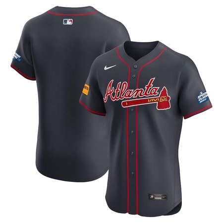 Youth Atlanta Braves Nike Navy 2025 MLB Speedway Classic Alternate Elite Jersey
