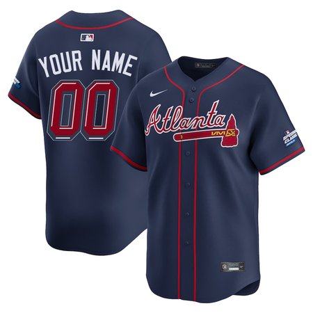 Men's Atlanta Braves Custom Nike Navy 2025 MLB Speedway Classic Alternate Limited Jersey