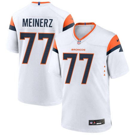 Men's Denver Broncos #77 Quinn Meinerz White Alternate Game Jersey