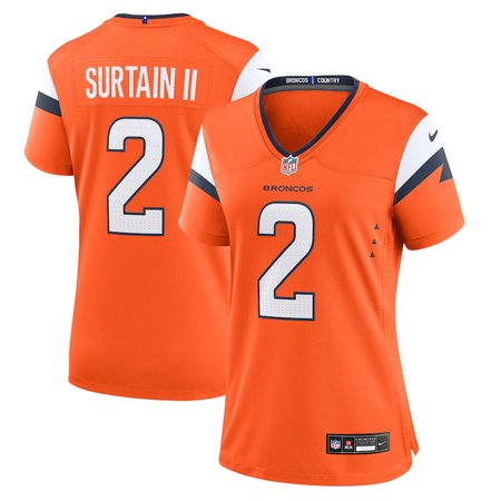 Women's Denver Broncos #2 Patrick Surtain II Nike Orange Mile High Collection Game Jersey