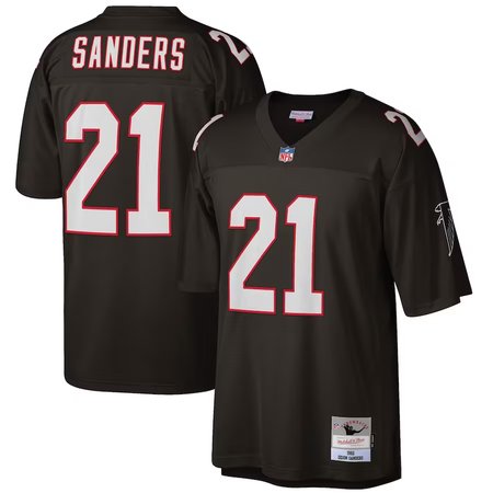 Men's Atlanta Falcons #21 Deion Sanders Nike Black Retired Player Jersey