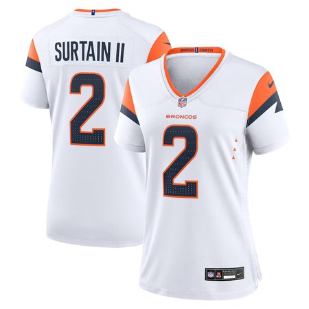 Women's Denver Broncos #2 Patrick Surtain II Nike White Mile High Collection Game Jersey