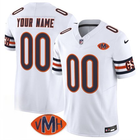 Youth Chicago Bears Active Player Custom White 2025 F.U.S.E. With VMH Patch Vapor Untouchable Limited Stitched Football Jersey